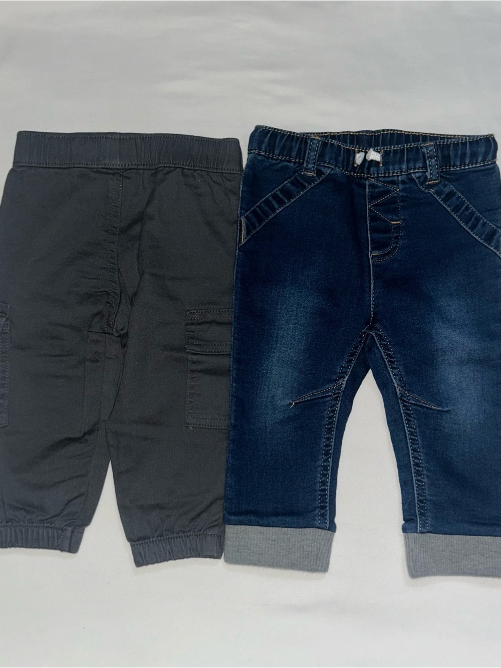 Cat and Jack Blue Jeans and Granimals Cargo Pants, both are size 12 months